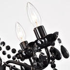 Black Acrylic Crystal Chandeliers 5-Light Modern Bedroom Chandelier