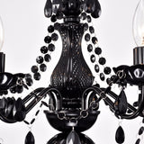 Black Acrylic Crystal Chandeliers 5-Light Modern Bedroom Chandelier