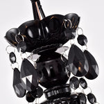 Black Acrylic Crystal Chandeliers 5-Light Modern Bedroom Chandelier