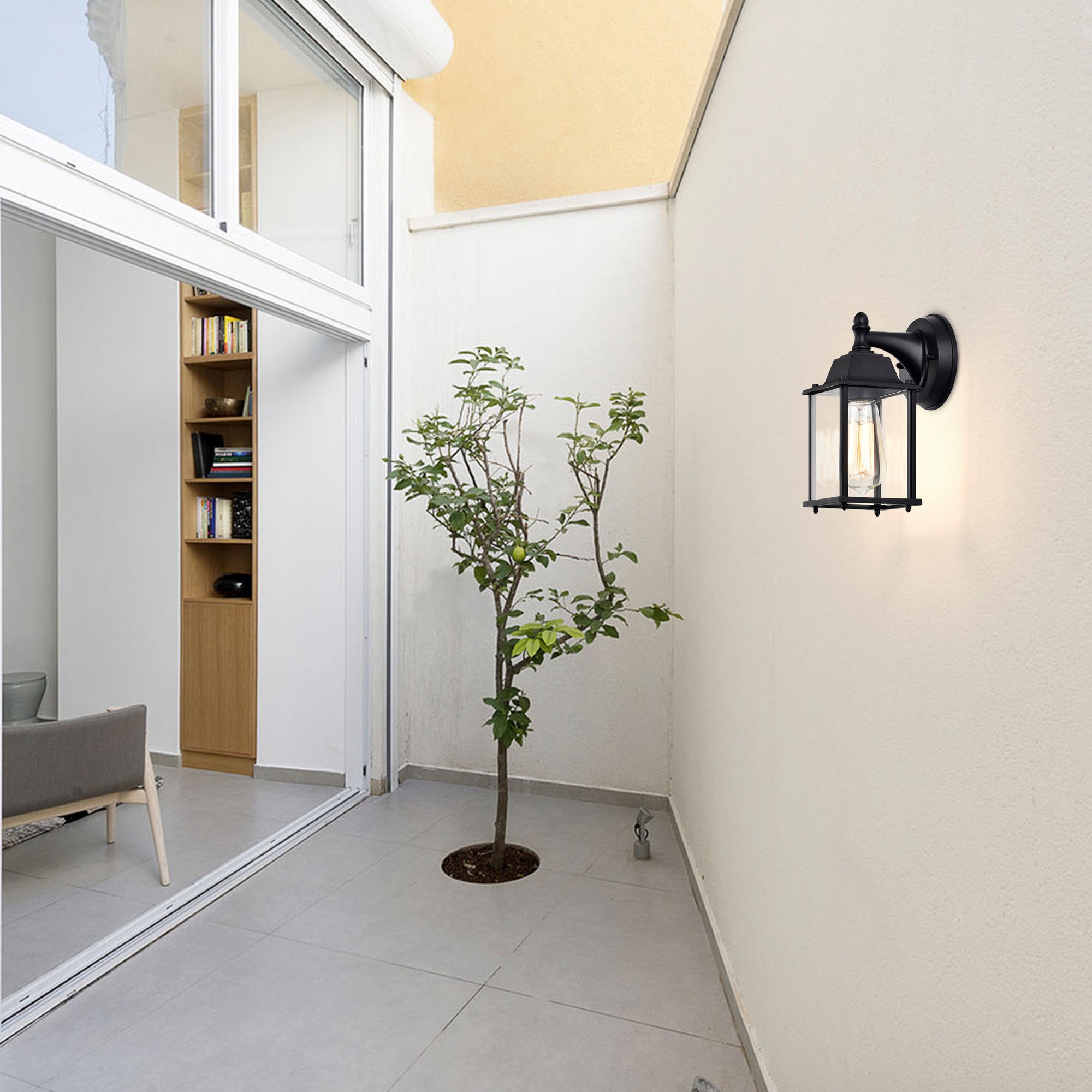 Outdoor Light Fixtures Wall Mount Outdoor Lights 2 Pack Black Aluminum Anti-Rust Outdoor Wall Lantern Porch Exterior Light Fixture