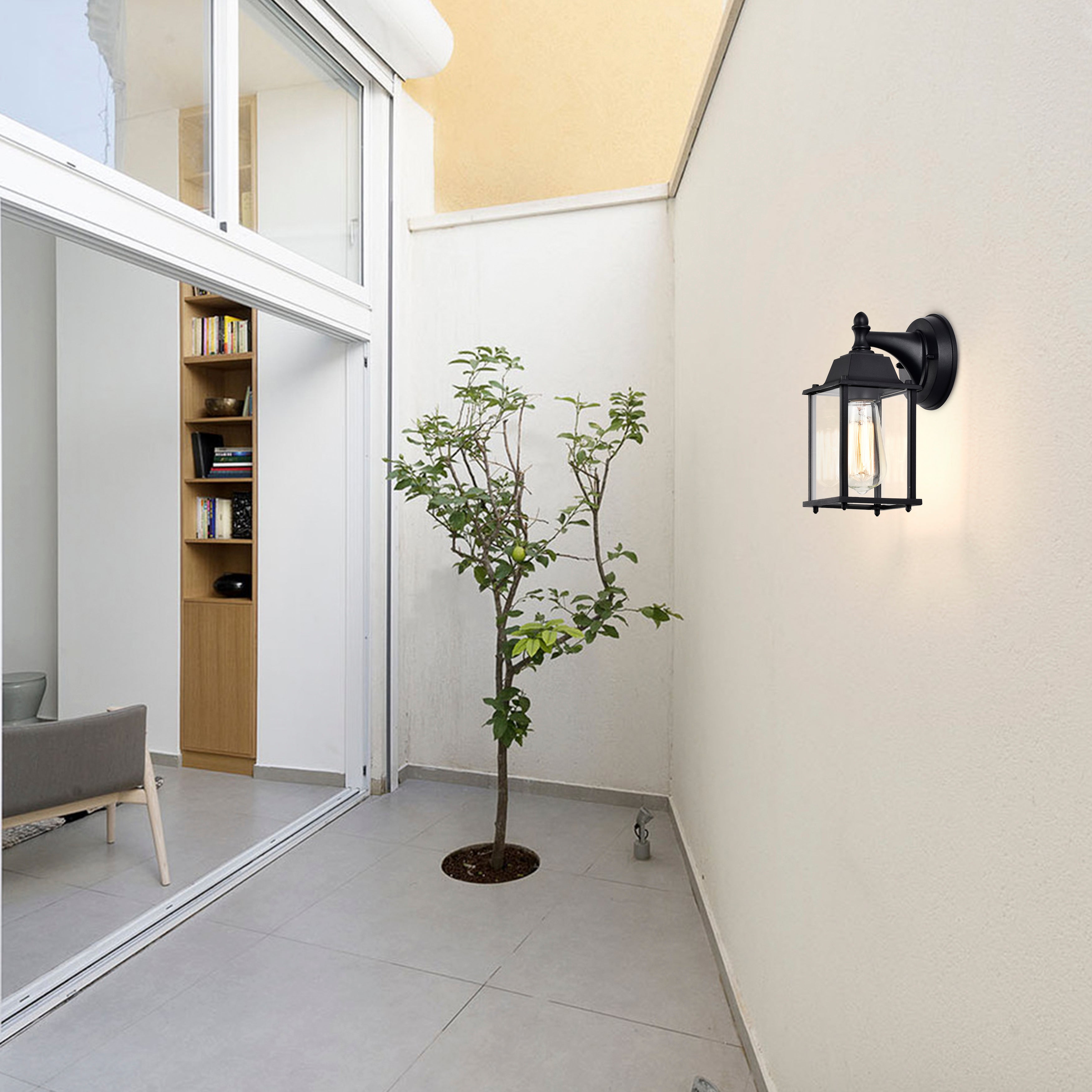 Outdoor Light Fixtures Wall Mount Outdoor Lights 2 Pack Black Aluminum Anti-Rust Outdoor Wall Lantern Porch Exterior Light Fixture