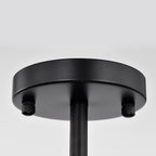 Black and Gold Flush Mount Chandelier 3-Light Ring Ceiling Light