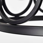 Black and Gold Flush Mount Chandelier 3-Light Ring Ceiling Light