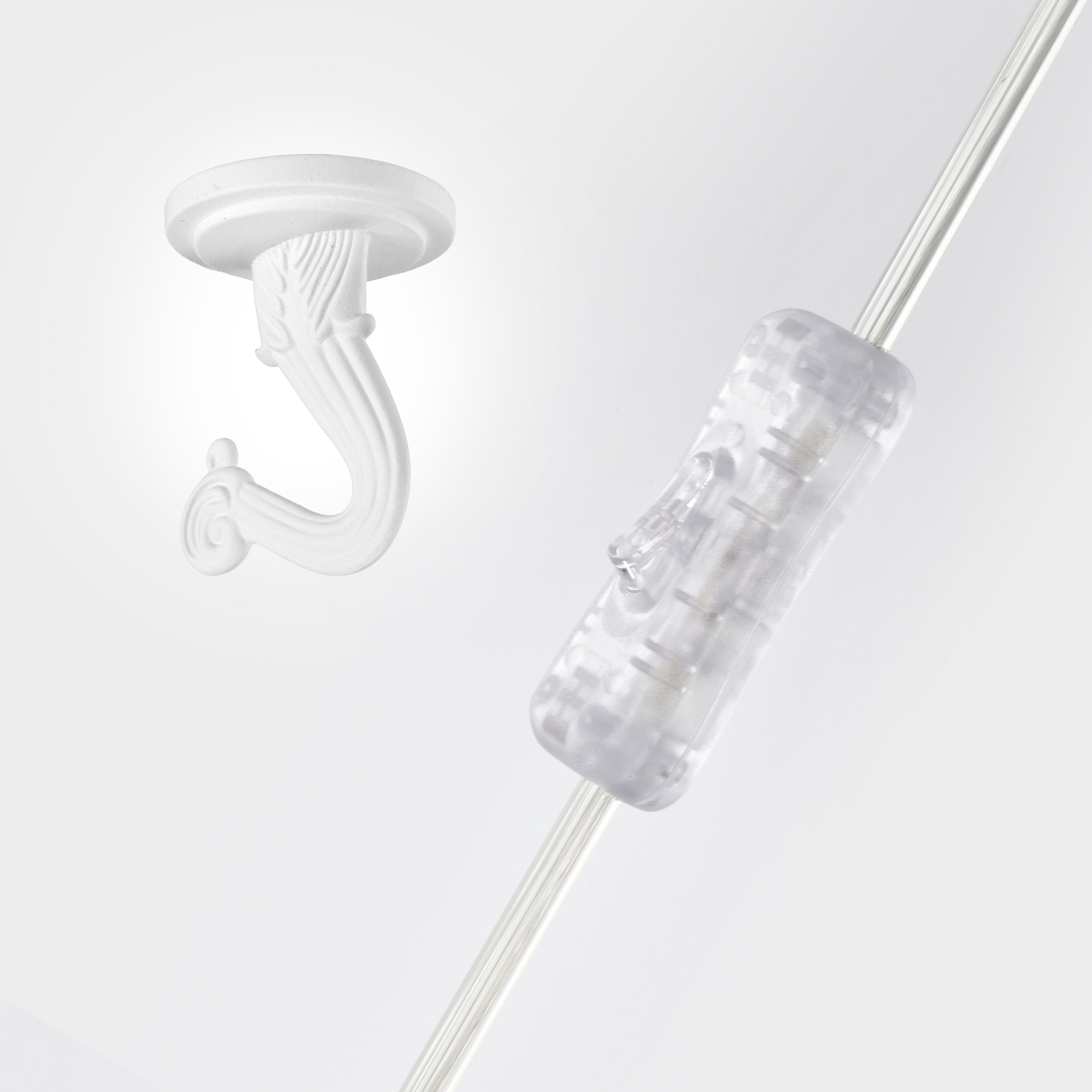 Plug In Swag Chandelier Small White Crystal Chandelier 4-Light
