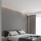 Plug In Swag Chandelier Small White Crystal Chandelier 4-Light