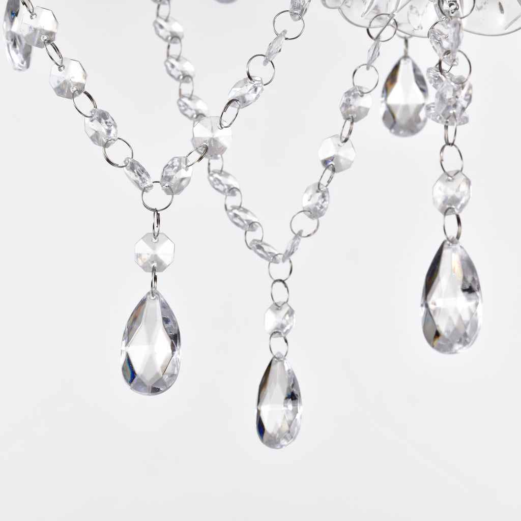 Chrome Chandelier Acrylic Crystal Chandelier 5-Light Modern Chandelier