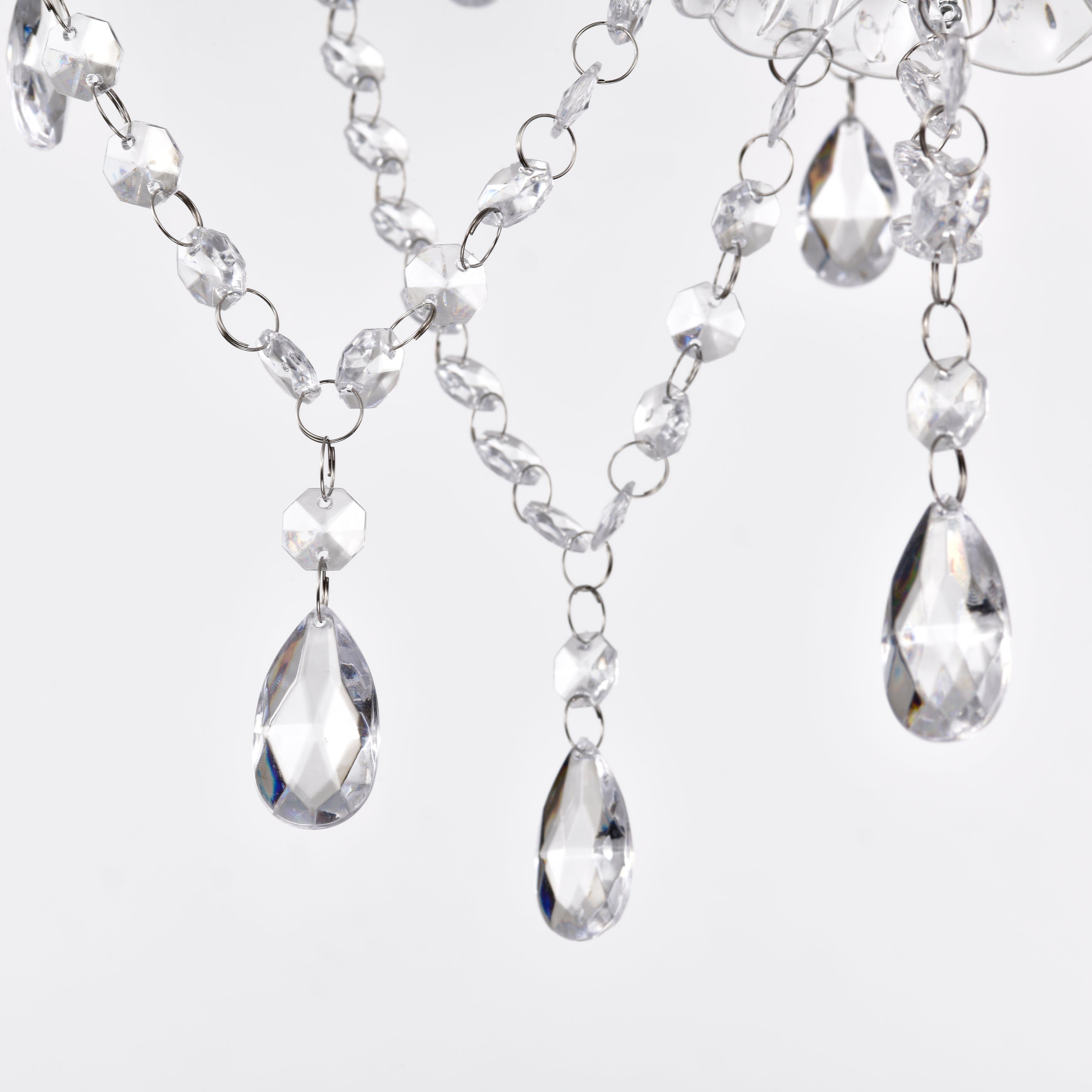 Chrome Chandelier Acrylic Crystal Chandelier 5-Light Modern Chandelier