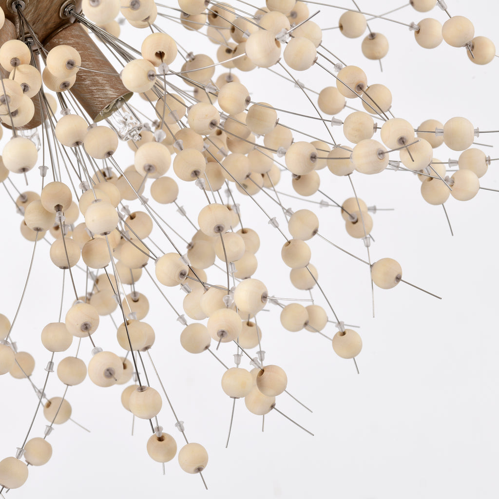 Wood Beaded Chandelier Dandelion Modern Sputnik Chandeliers 8-Light