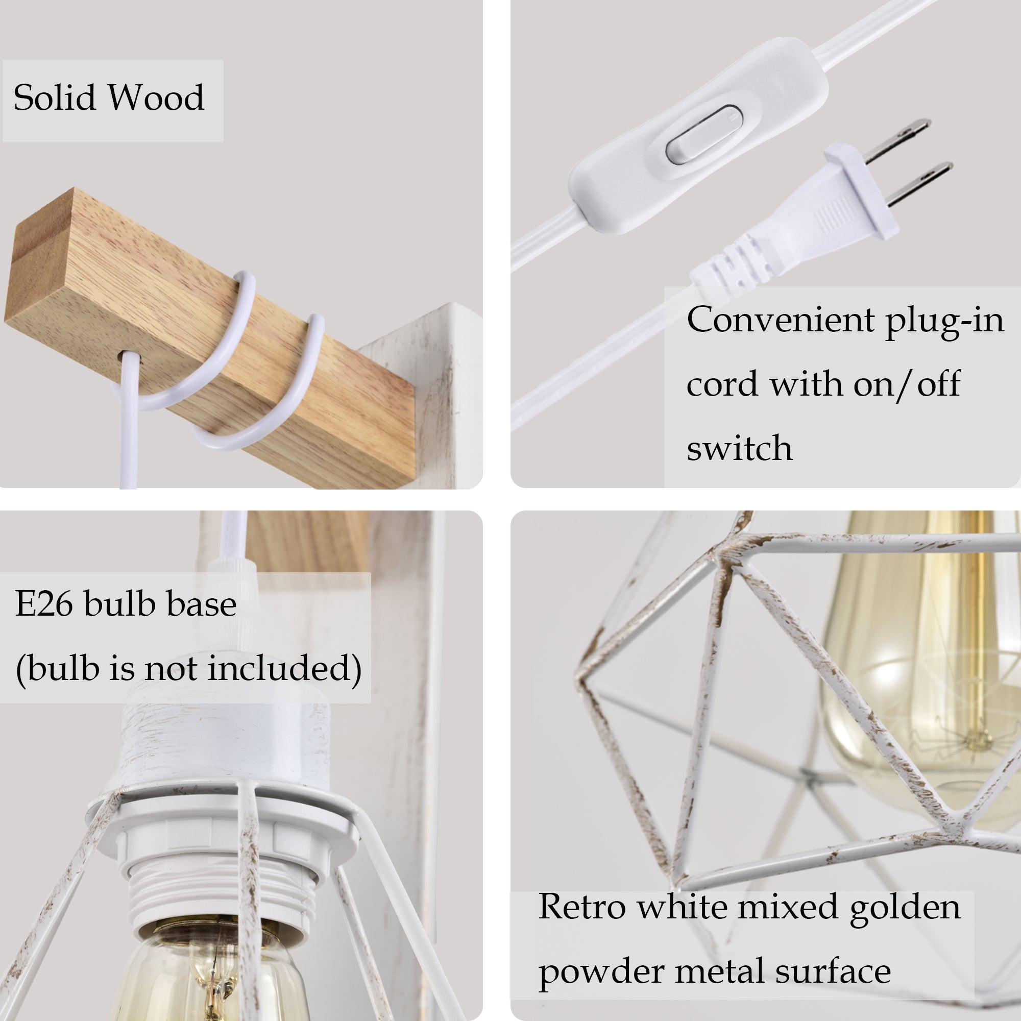 Plug in Wall Sconces Industrial Wall Lamp with 6ft Plug in Cord Plug-in Wall Mounted Light for Bedroom