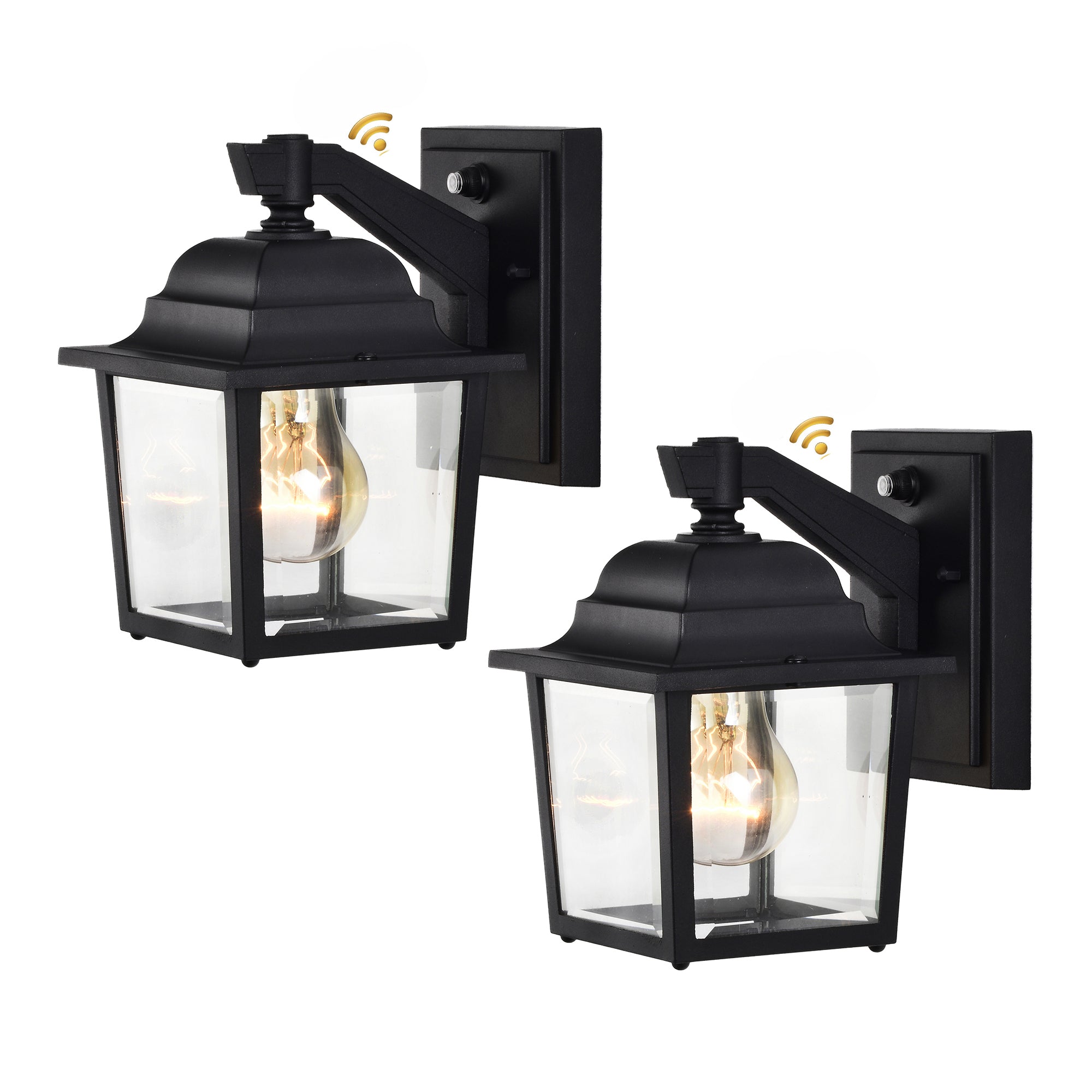 Outdoor Wall Lantern 1 Light Dusk to Dawn Sensor 2 Pack