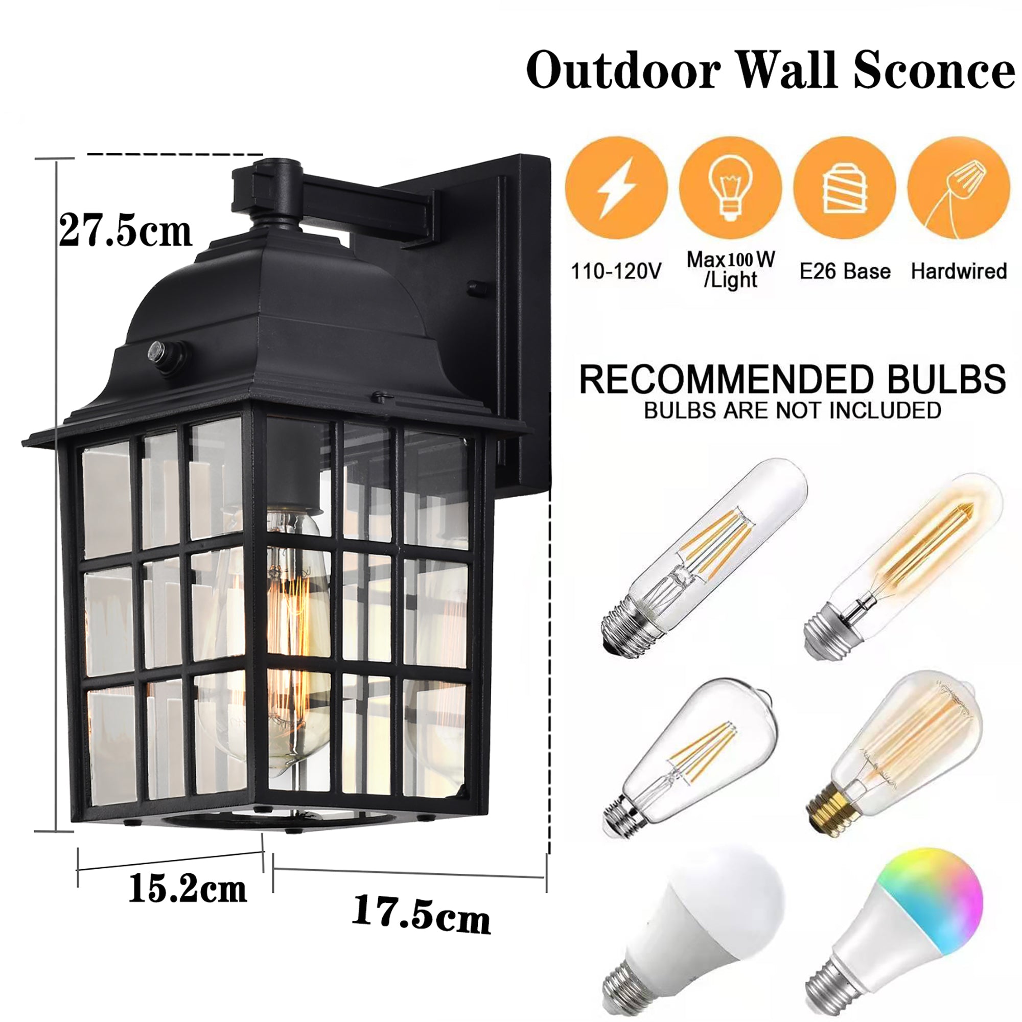 Outdoor Wall Lights Set of 2