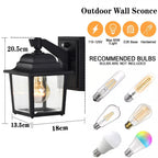 Outdoor Wall Lantern 1 Light Dusk to Dawn Sensor 2 Pack