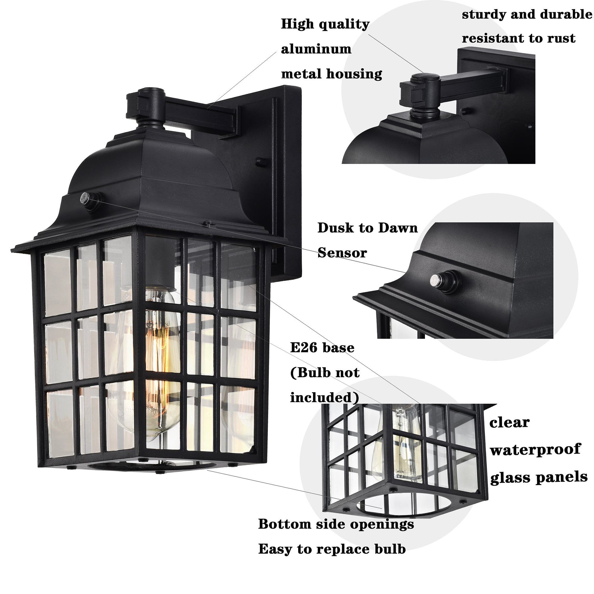Outdoor Wall Lights Set of 2