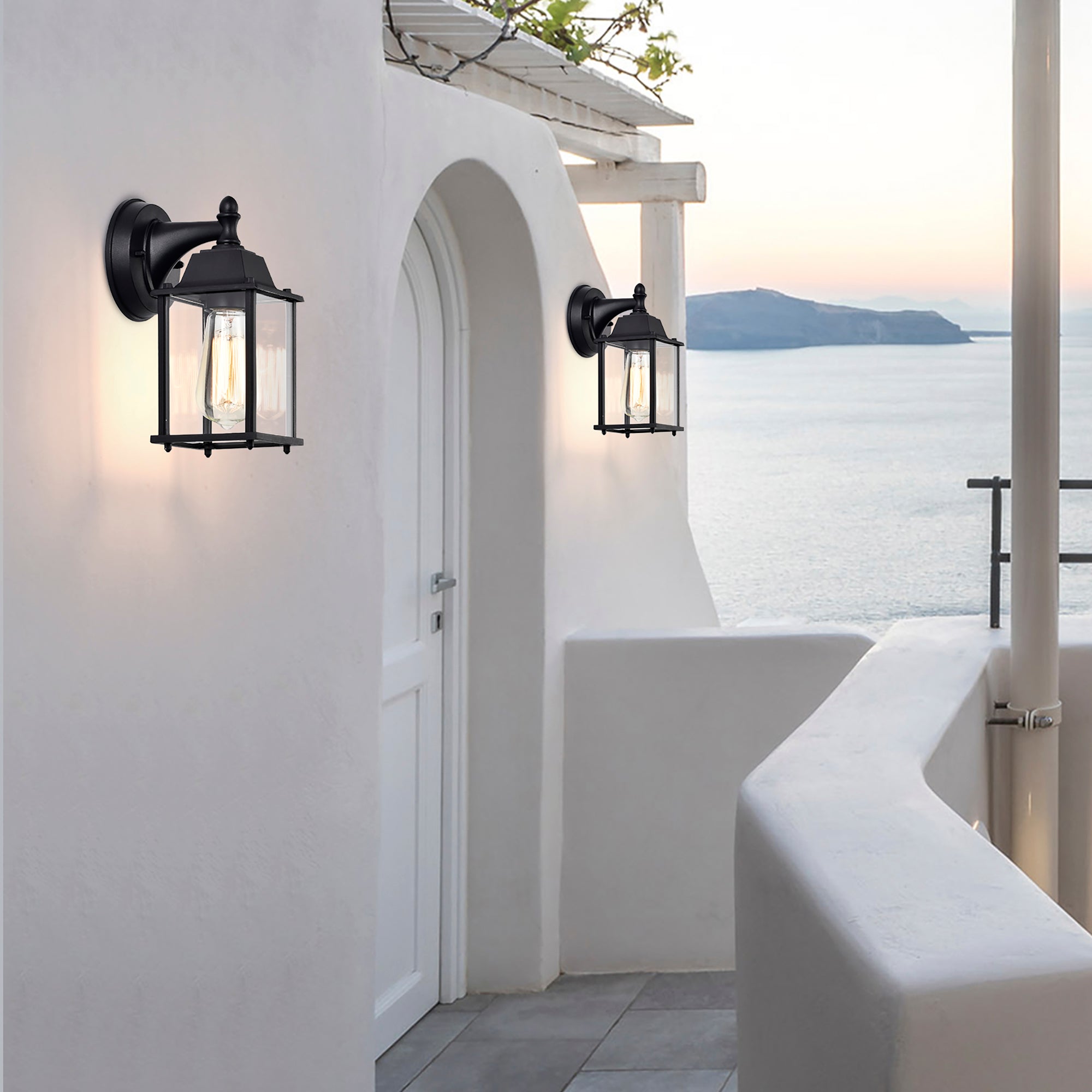 Outdoor Light Fixtures Wall Mount Outdoor Lights 2 Pack Black Aluminum Anti-Rust Outdoor Wall Lantern Porch Exterior Light Fixture