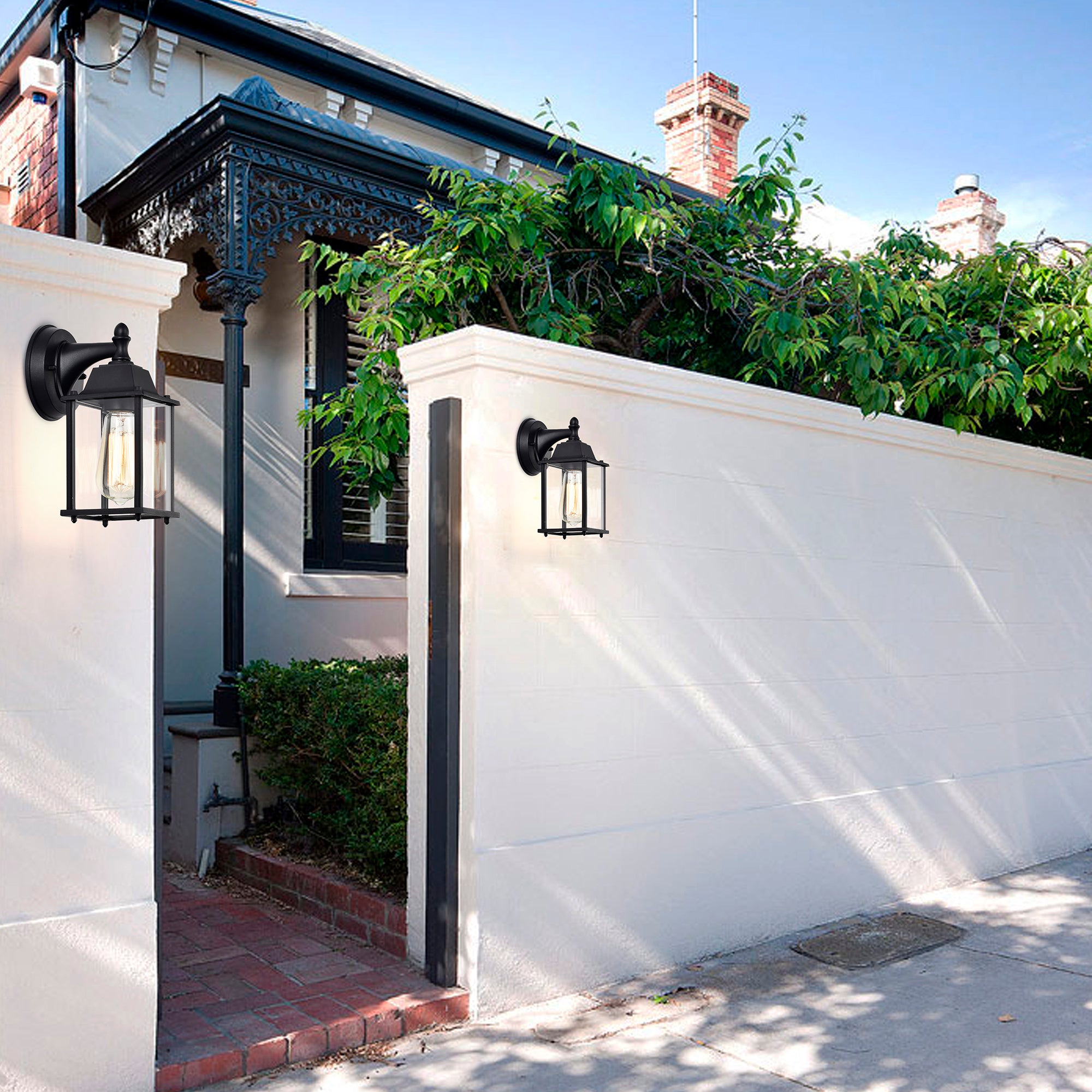 Outdoor Light Fixtures Wall Mount Outdoor Lights 2 Pack Black Aluminum Anti-Rust Outdoor Wall Lantern Porch Exterior Light Fixture