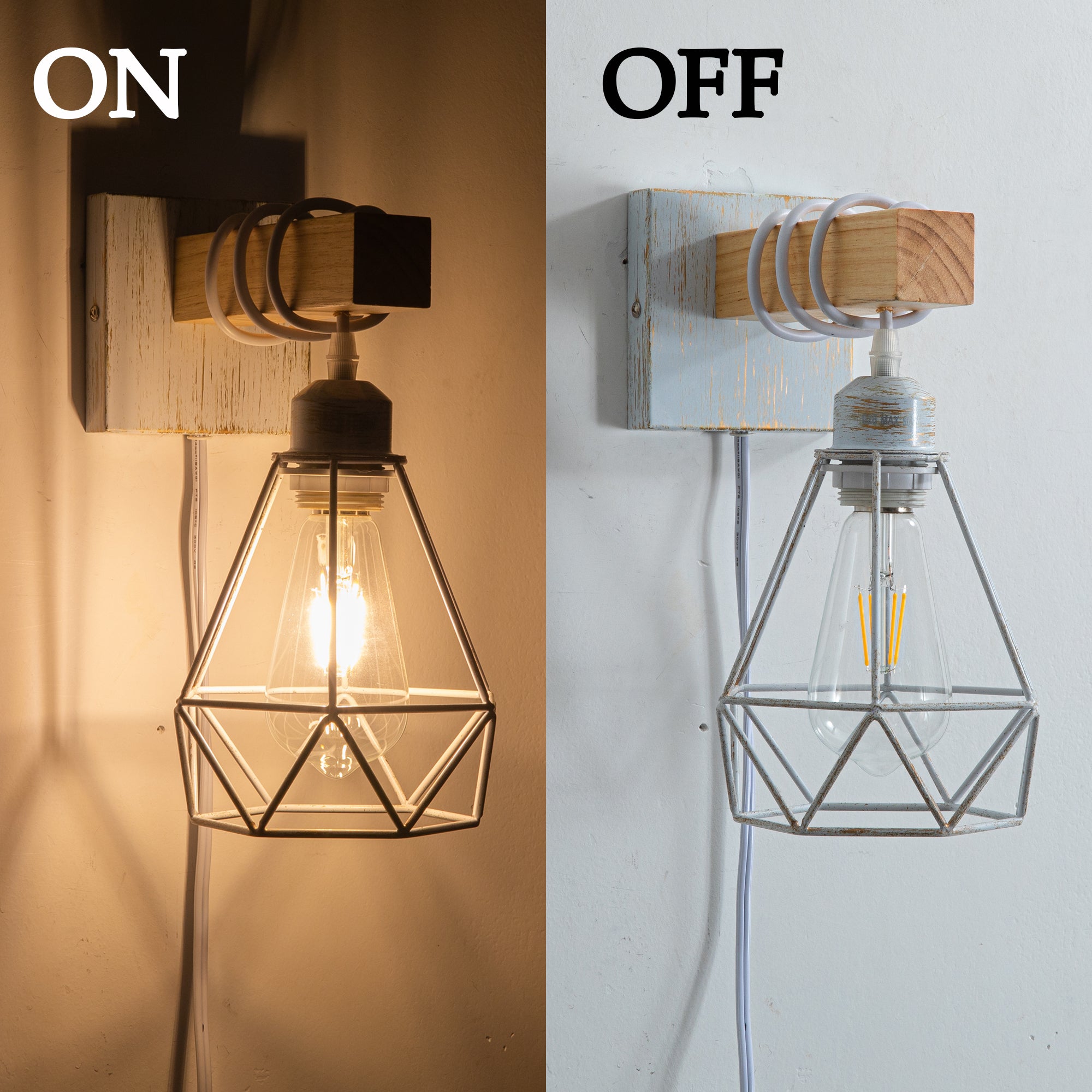 Plug in Wall Sconces 2 Pack White Farmhouse Wall Sconces Lighting Indoor Wall Lamp Plug in Wall Light Fixtures