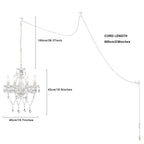 Plug In Swag Chandelier Small White Crystal Chandelier 4-Light