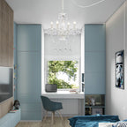 Plug In Swag Chandelier Small White Crystal Chandelier 4-Light